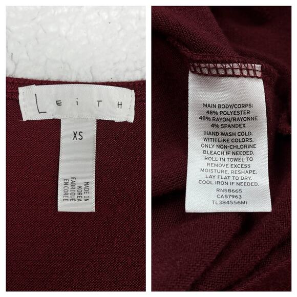 Leith Melange Wrap Ruched Dress Womens Size XS Red Dresses - Picture 10 of 16